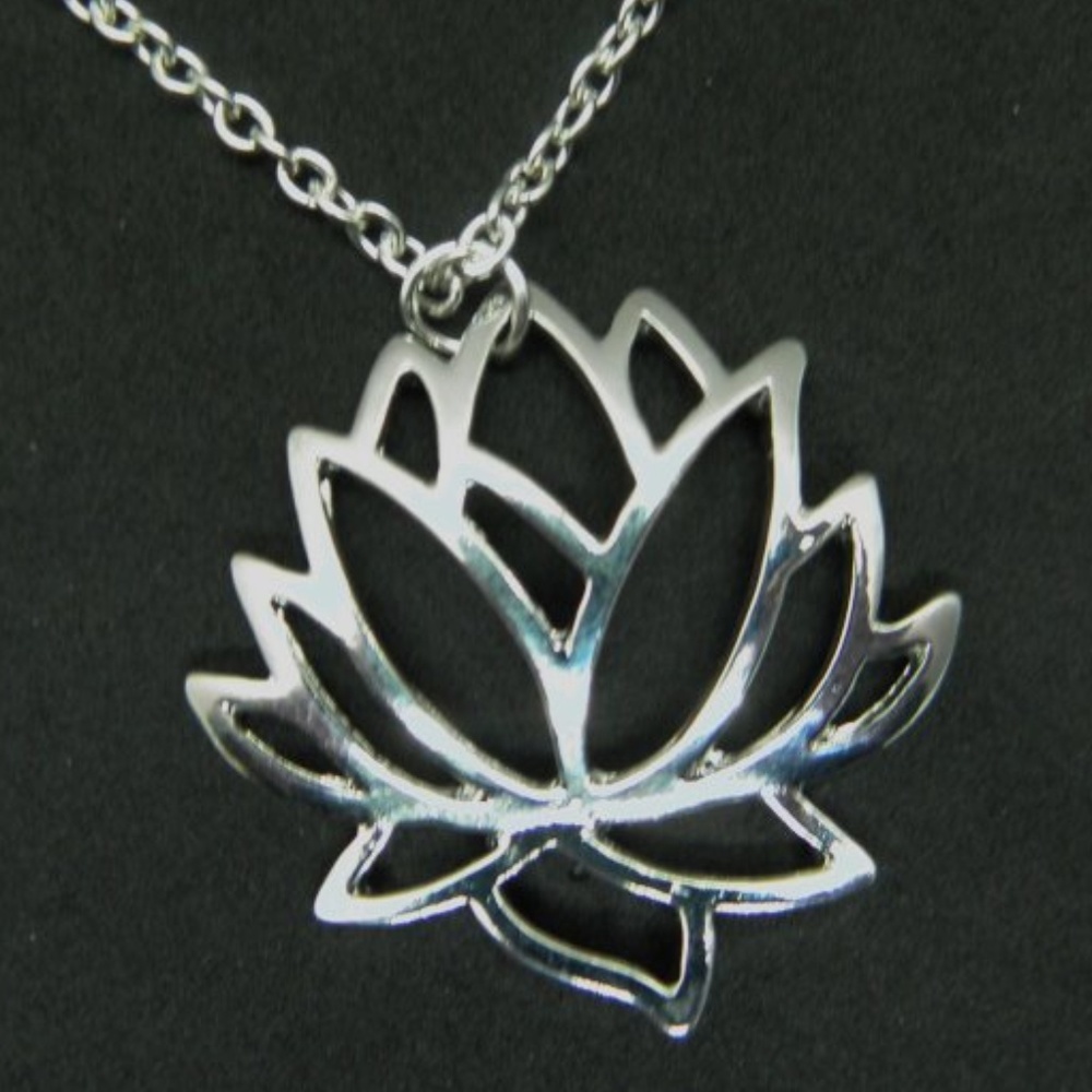 Silver Lotus Flower Necklace